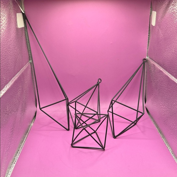 Set of 4 Geometric Hanging Holders - Green - Picture 2 of 3